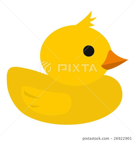 Yellow rubber duck icon, flat style Yellow rubber duck icon, flat style 26922901