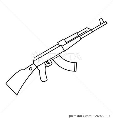 Kalashnikov AK 47 machine icon, outline style Kalashnikov AK 47 machine icon, outline style 26922905