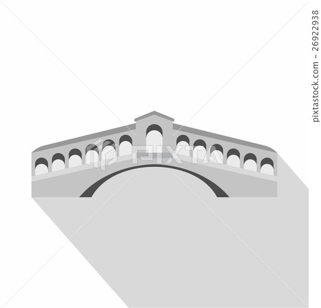 Rialto Bridge, Venice icon, flat style Rialto Bridge, Venice icon, flat style 26922938