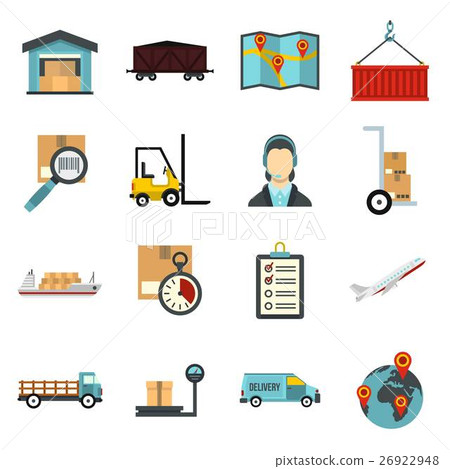 Logistic icons set, flat style Logistic icons set, flat style 26922948