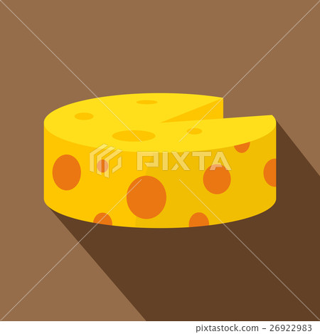 Wheel of traditional cheese icon, flat style Wheel of traditional cheese icon, flat style 26922983
