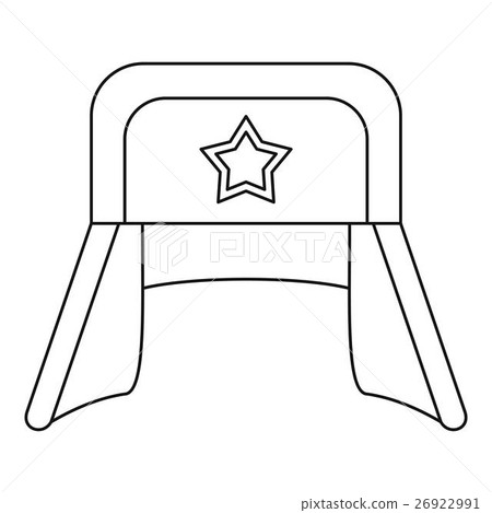 Hat with earflaps and star icon, outline style 26922991