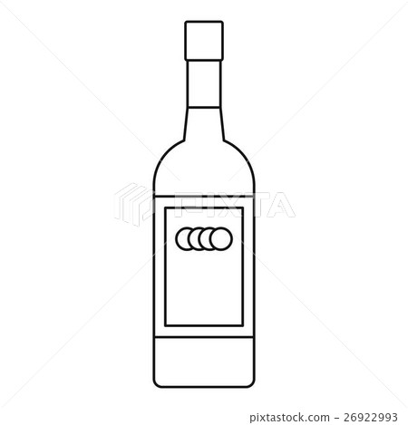 Russian vodka bottle icon, outline style 26922993
