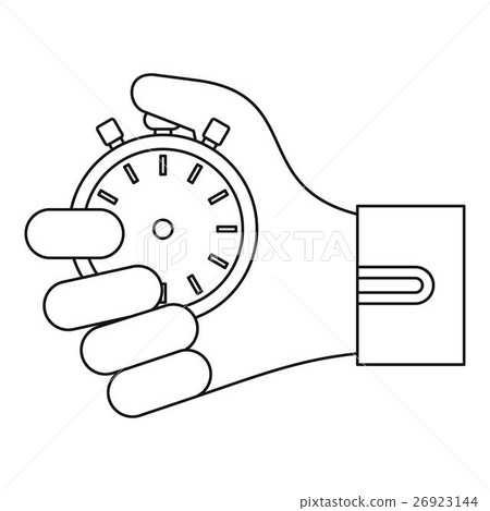 Stopwatch in hand icon, outline style 26923144
