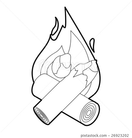 Fire icon, outline style Fire icon, outline style 26923202