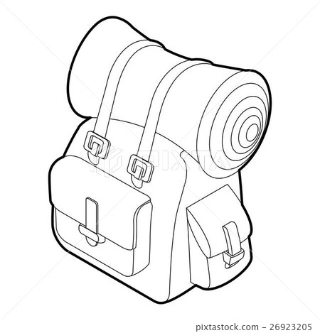 Backpack for travel icon, outline style Backpack for travel icon, outline style 26923205