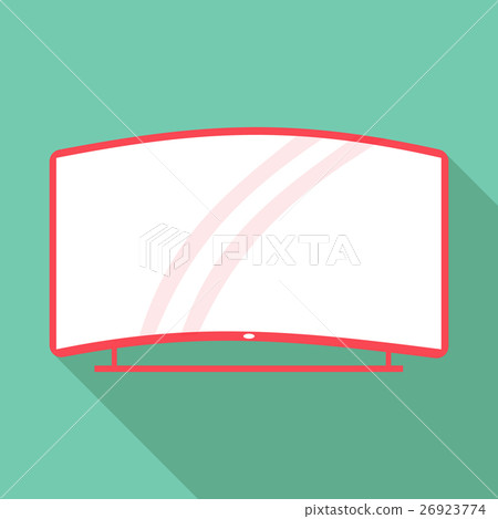 Curved TV icon, flat style Curved TV icon, flat style 26923774
