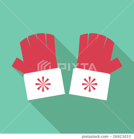Winter fingerless gloves icon, flat style Winter fingerless gloves icon, flat style 26923833
