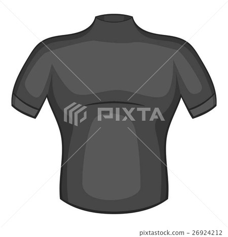 T-shirt for cyclists icon, gray monochrome style 26924212