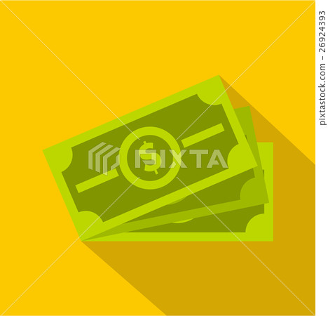 Stack of dollar bills icon, flat style Stack of dollar bills icon, flat style 26924393