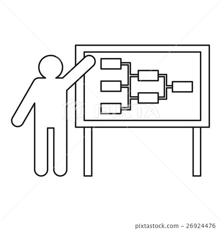 Businessman and presentation screen icon 26924476