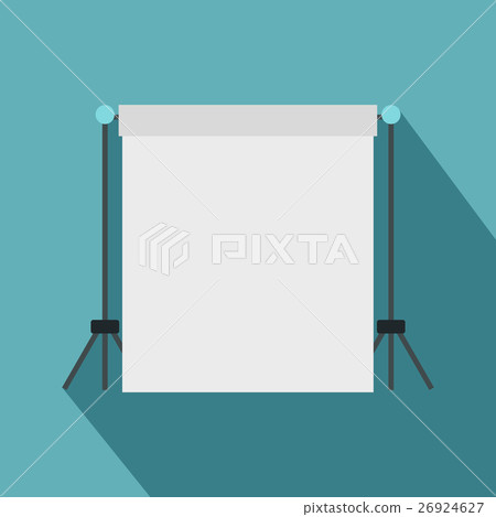 White studio backdrop icon, flat style - Stock Illustration [26924627 ...