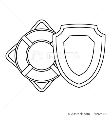 Lifebuoy icon, outline style Lifebuoy icon, outline style 26924669
