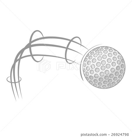 Kick of golf ball icon, gray monochrome style 26924798