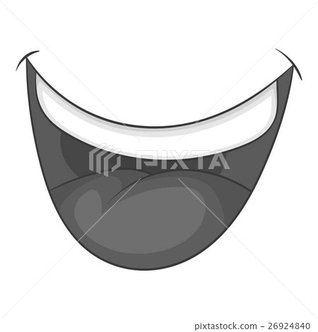 Mouth clown icon, gray monochrome style 26924840