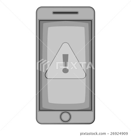 Warning on mobile phone icon Warning on mobile phone icon 26924909