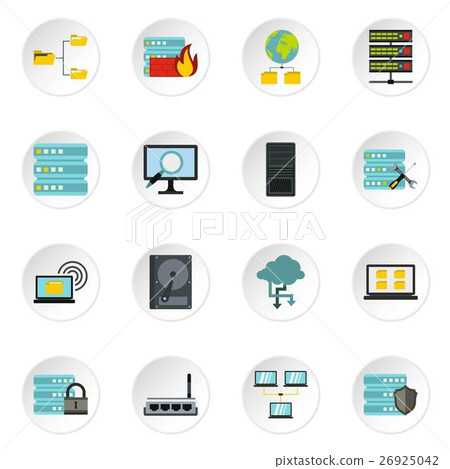 Database icons set, flat style - Stock Illustration [26925042] - PIXTA