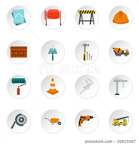 Construction icons set, flat style Construction icons set, flat style 26925087