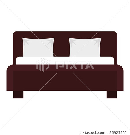 Double bed icon, flat style 26925331