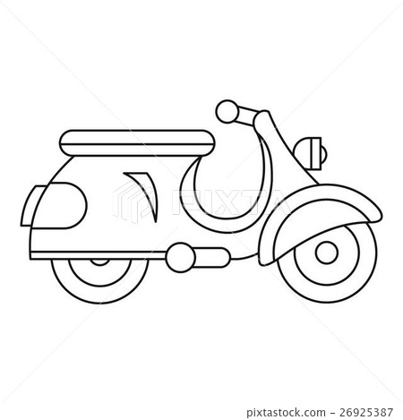 图库插图: scooter icon, outline style