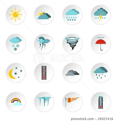 Weather icons set, flat style 26925416