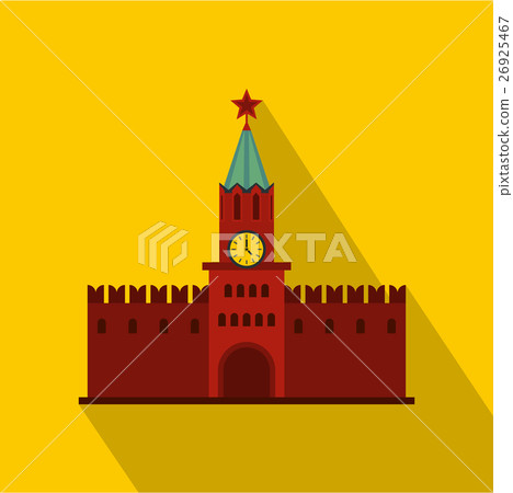 Spasskaya Tower of Moscow Kremlin icon, flat style 26925467