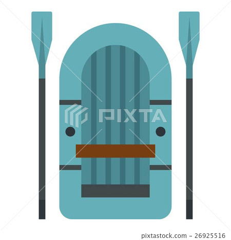 Inflatable boat icon, flat style Inflatable boat icon, flat style 26925516