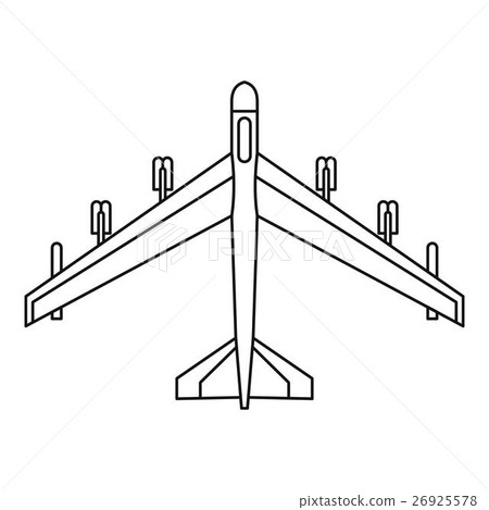Armed fighter jet icon, outline style Armed fighter jet icon, outline style 26925578