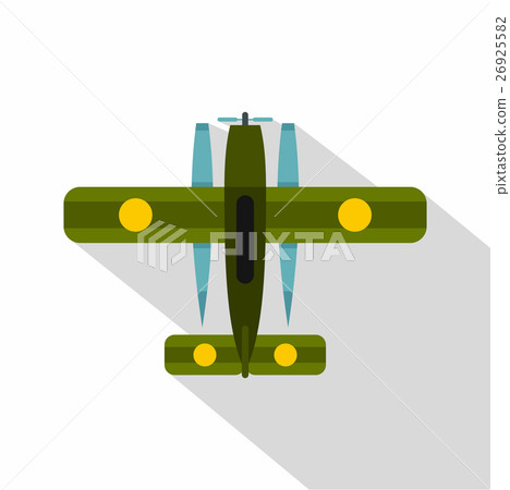 Ski equipped airplane icon, flat style 26925582