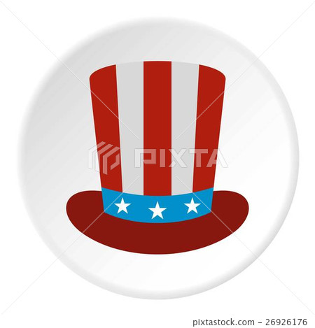 American hat icon, flat style 26926176