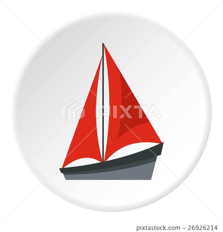 Small yacht icon, flat style Small yacht icon, flat style 26926214