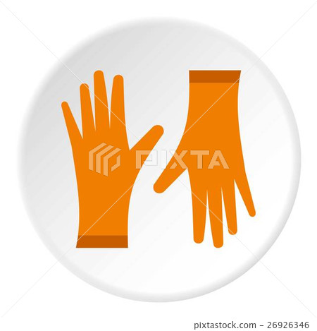 Rubber gloves icon, flat style Rubber gloves icon, flat style 26926346