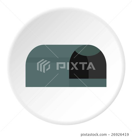Booth for dog icon, flat style 26926419