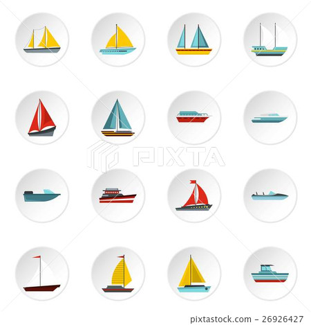 Ship and boat icons set, flat style Ship and boat icons set, flat style 26926427