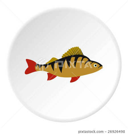 Perch fish icon, flat style - Stock Illustration [26926498] - PIXTA