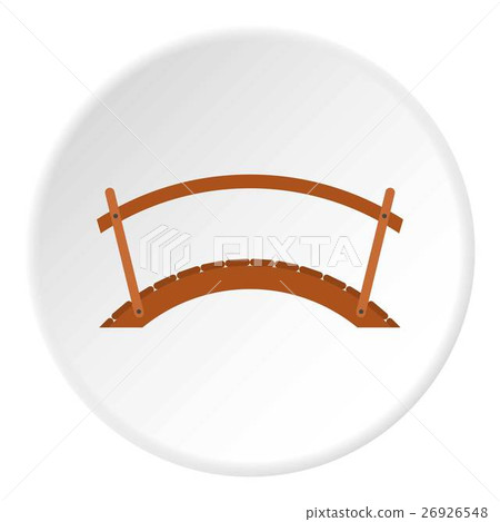 Wooden bridge icon, flat style 26926548