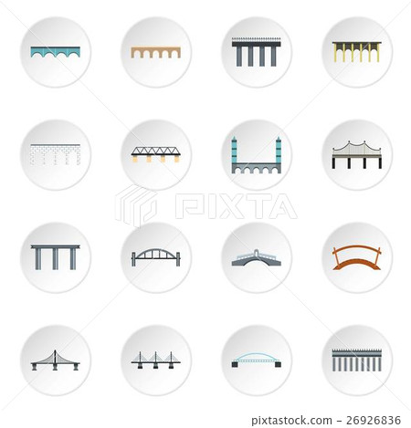Bridge icons set, flat style Bridge icons set, flat style 26926836