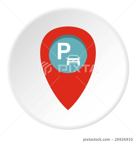 GPS parking sign icon, flat style 26926910