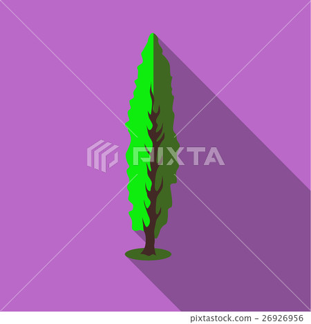 Tall green tree icon, flat style Tall green tree icon, flat style 26926956