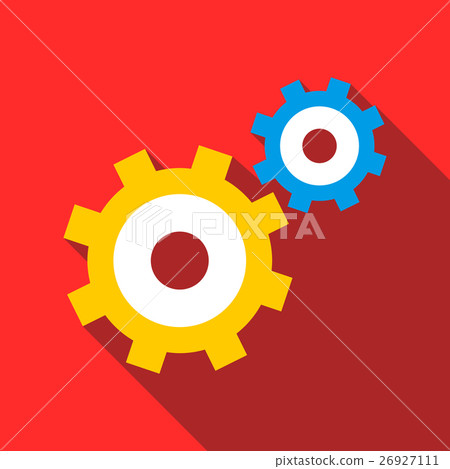 Gear mechanism icon, flat style 26927111
