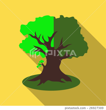 Thick tree icon, flat style - Stock Illustration [26927389] - PIXTA
