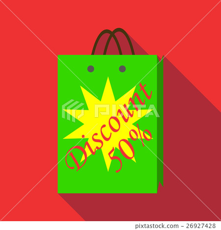 Package sale discount icon, flat style 26927428