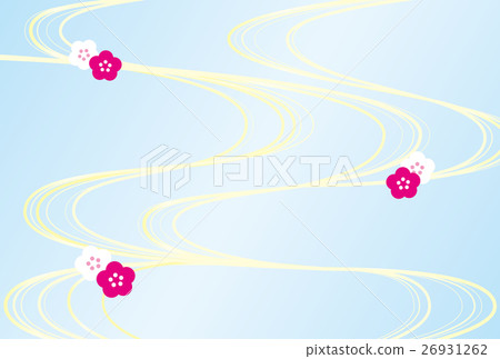 紅色和白色李子小河藍色漸進性 紅色和白色李子小河藍色漸進性 26931262