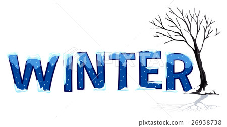 图库插图: font design with word winter