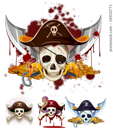 Pirate theme logo with skulls Pirate theme logo with skulls 26938771