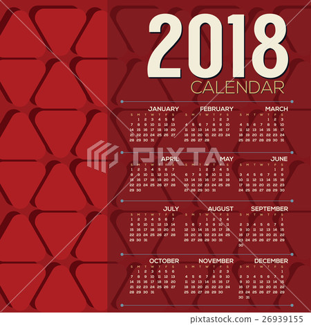 2018 Printable Calendar Starts Sunday 26939155