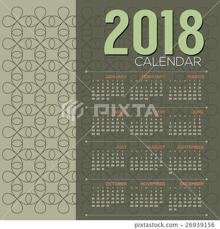 2018 Printable Calendar Starts Sunday 26939156
