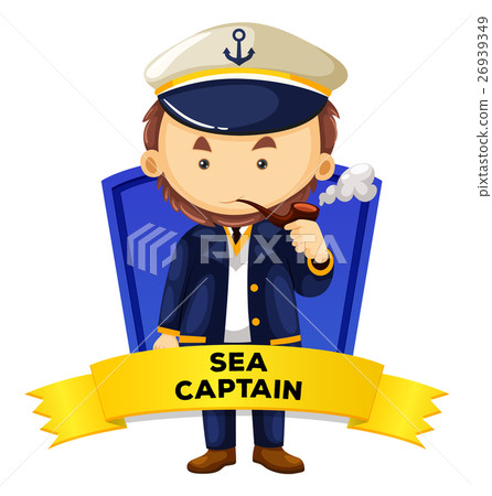Occupation wordcard with sea captain 26939349