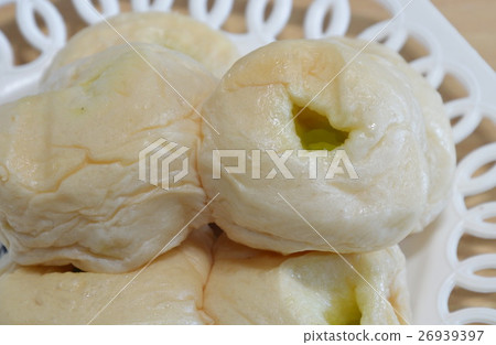 Chinese cake filling sweet bean on dish 26939397
