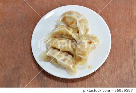 vegetarian Chinese dumpling dressing soy sauce 26939597